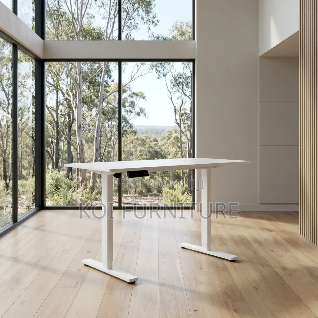 Office Desk; Modern 1.2 Meters Adjustable Desk With Electric Button