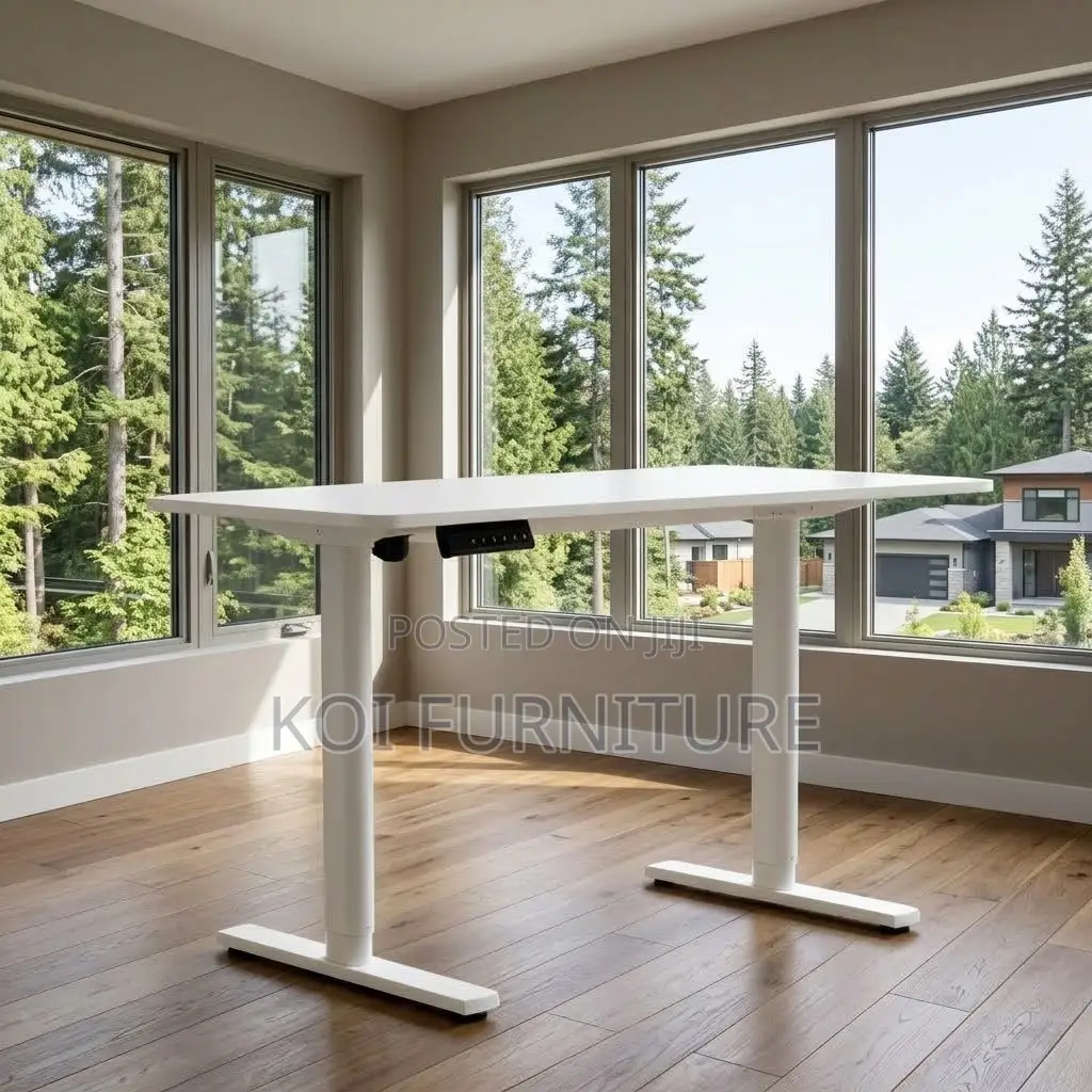Office Desk; Modern 1.2 Meters Adjustable Desk With Electric Button