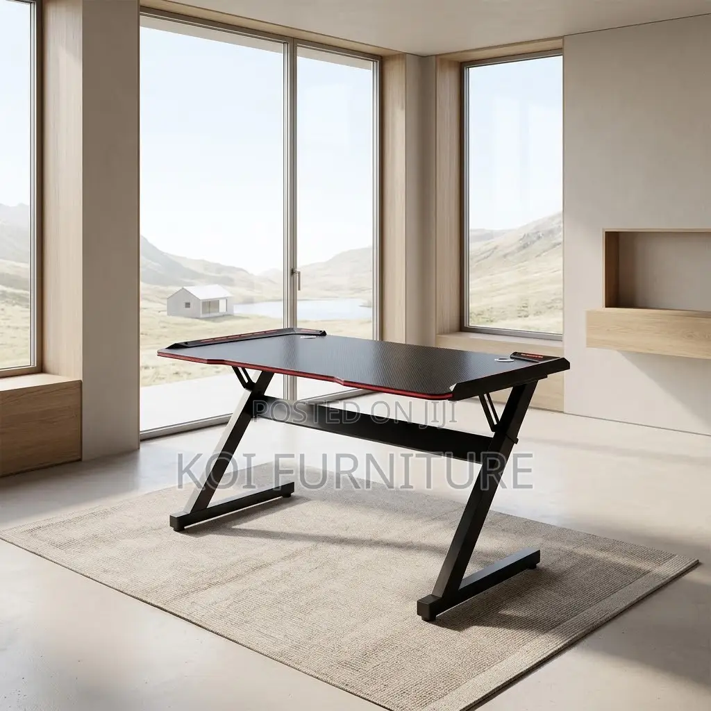 Office Desk; Black Ergonomic Home Office Computer Gamers Desk