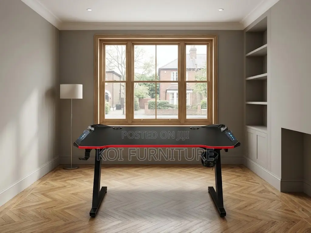 Office Desk; Black Ergonomic Home Office Computer Gamers Desk