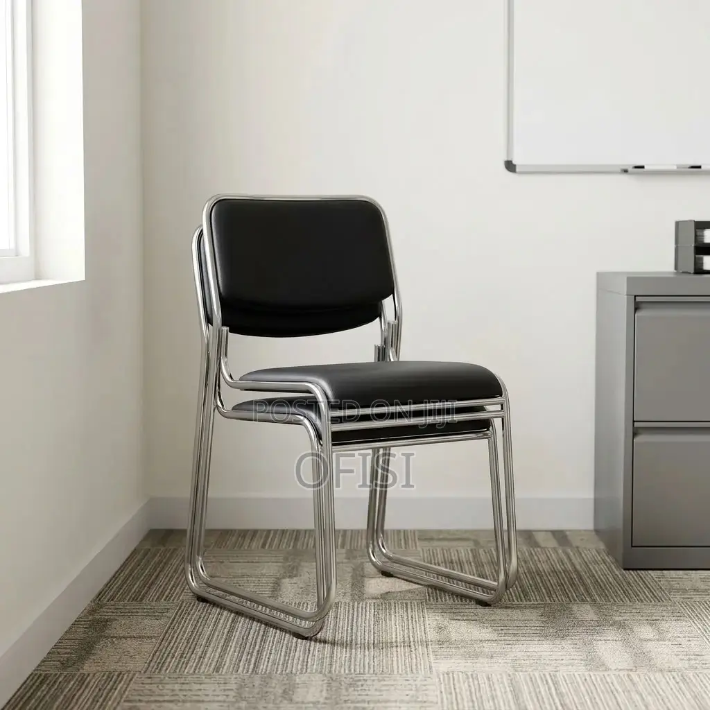 Office Chair; Stackable Chrome Guest's Chairs