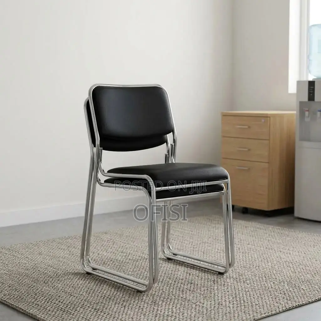 Office Chair; Stackable Chrome Guest's Chairs