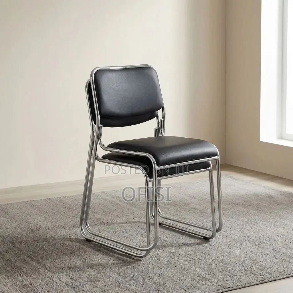 Office Chair; Stackable Chrome Guest's Chairs