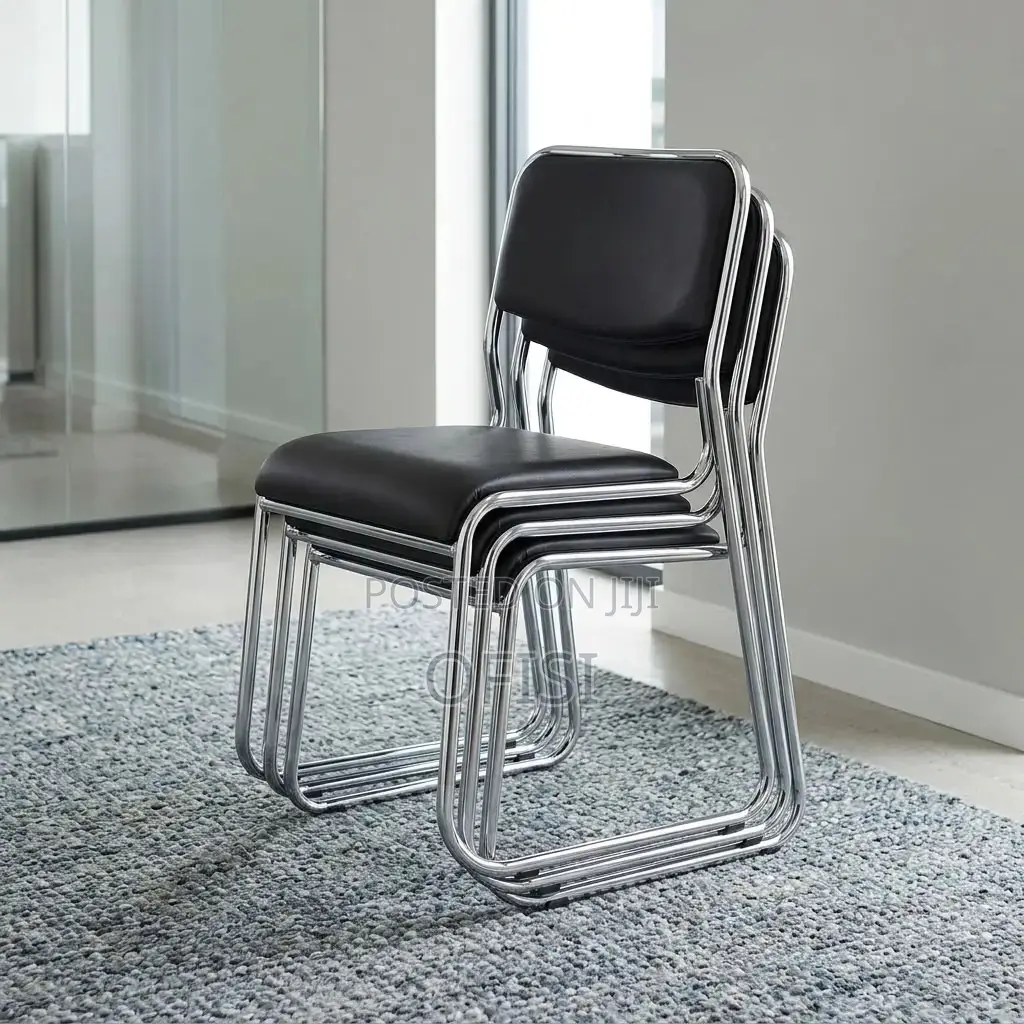 Office Chair; Stackable Chrome Guest's Chairs