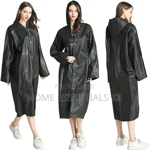 *Men and Women Reusable Waterproof Jacket, Button Hooded Raincoat