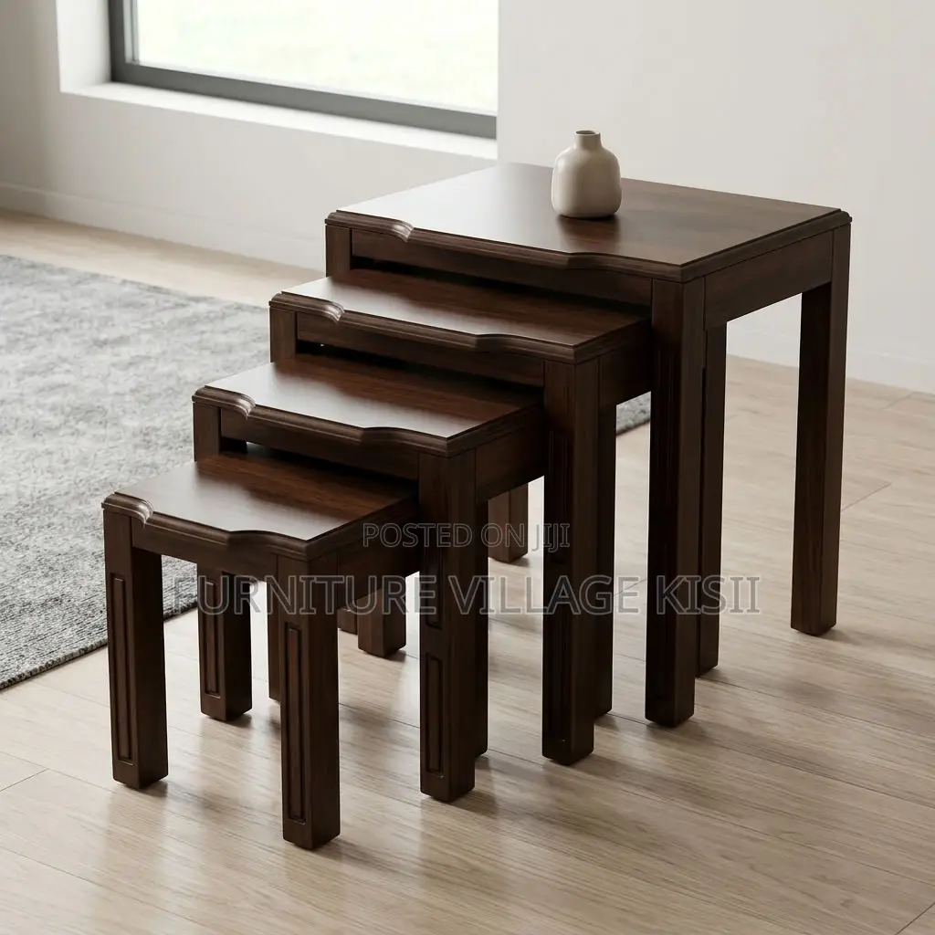 4PC Wooden Nesting Stools