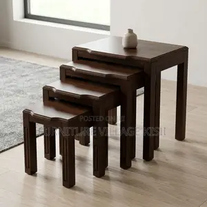 4PC Wooden Nesting Stools