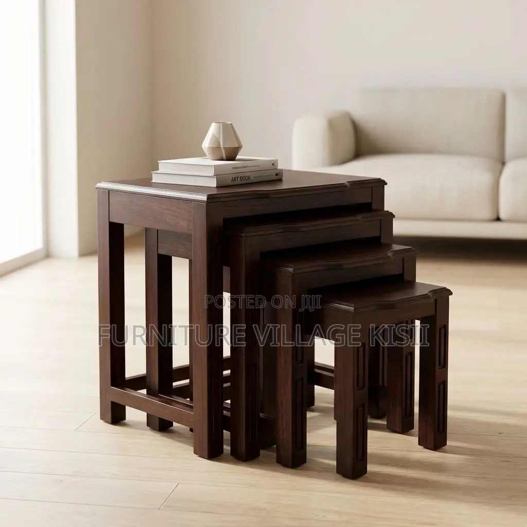 4PC Wooden Nesting Stools