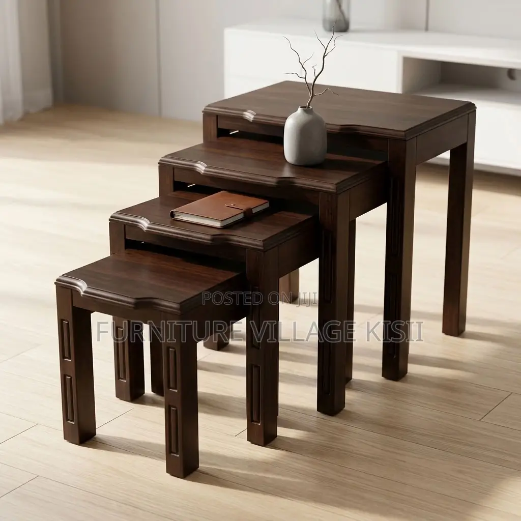 4PC Wooden Nesting Stools