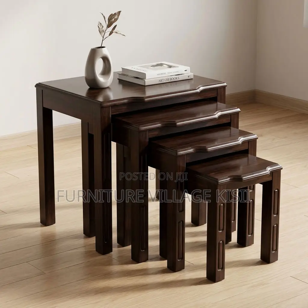 4PC Wooden Nesting Stools