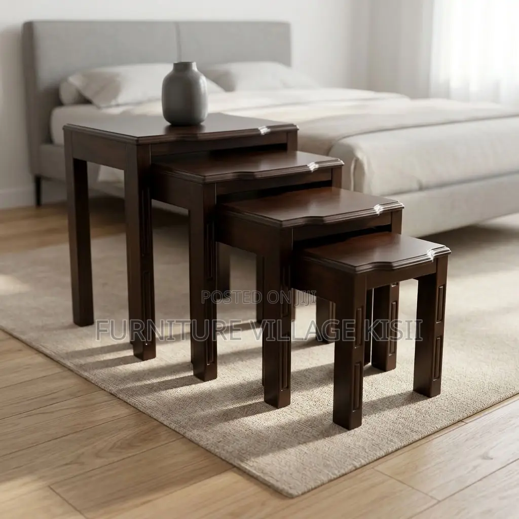 4PC Wooden Nesting Stools