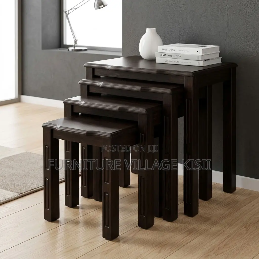 4PC Wooden Nesting Stools