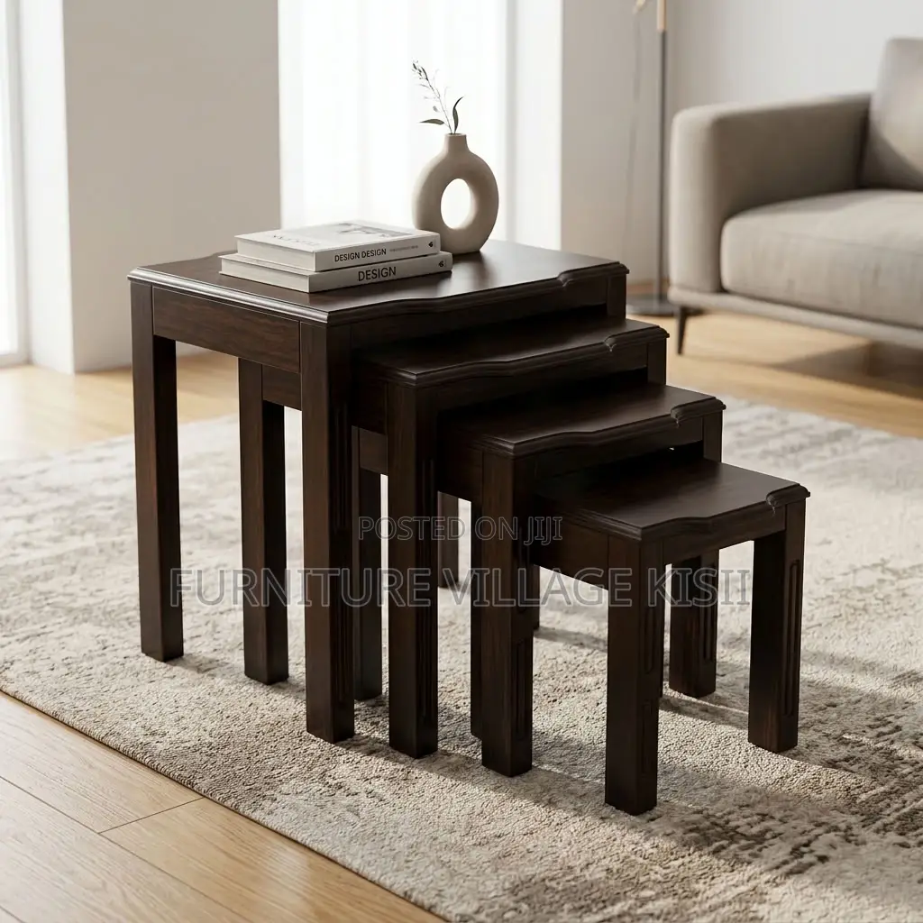 4PC Wooden Nesting Stools