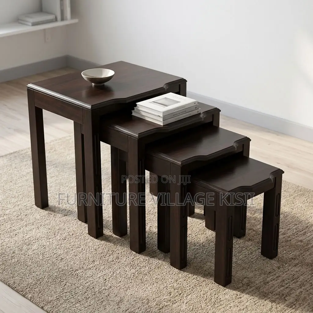 4PC Wooden Nesting Stools
