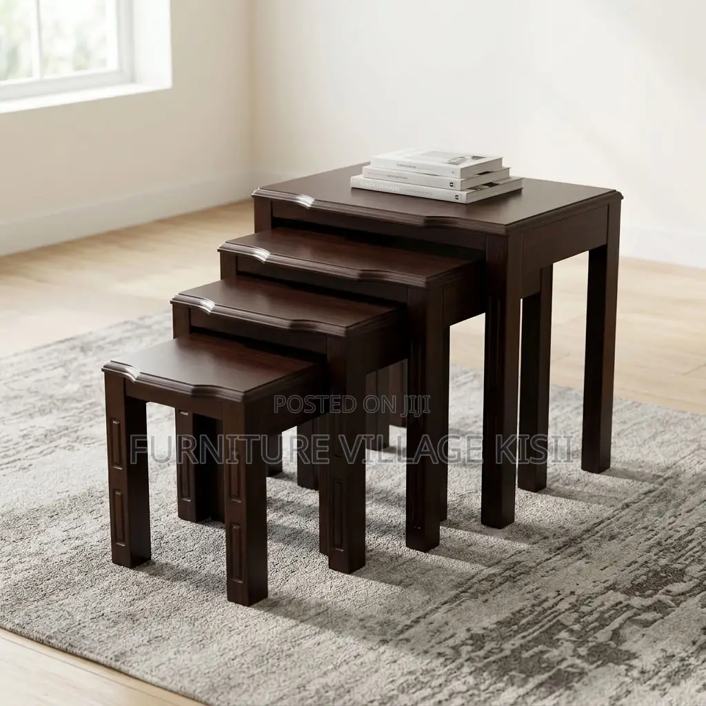 4PC Wooden Nesting Stools