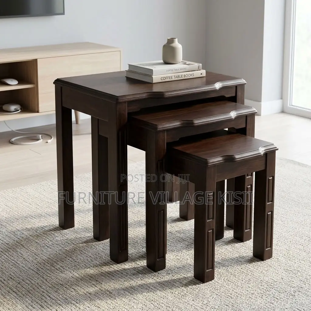 4PC Wooden Nesting Stools