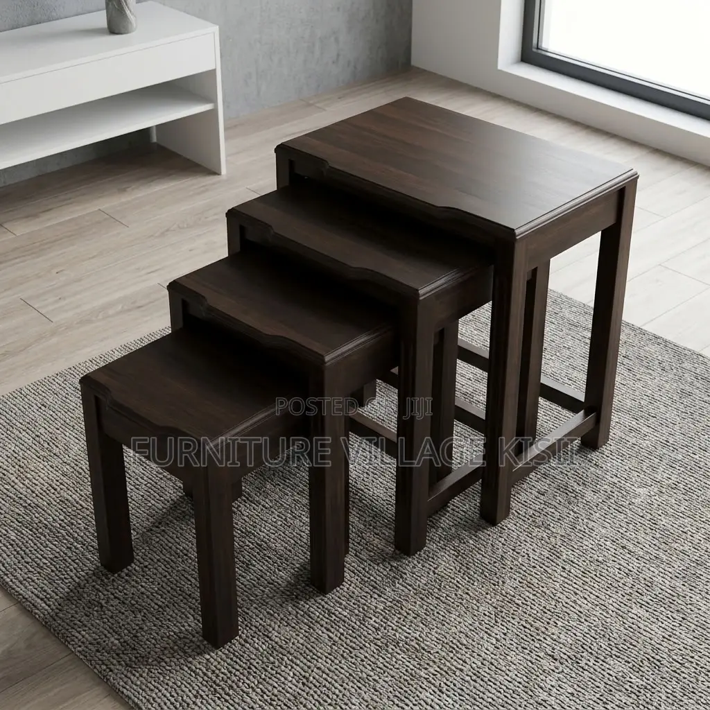 4PC Wooden Nesting Stools