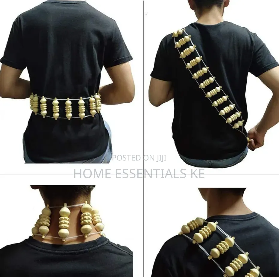 Wood Back Massage Roller Therapy Back Massager Wooden With Handle