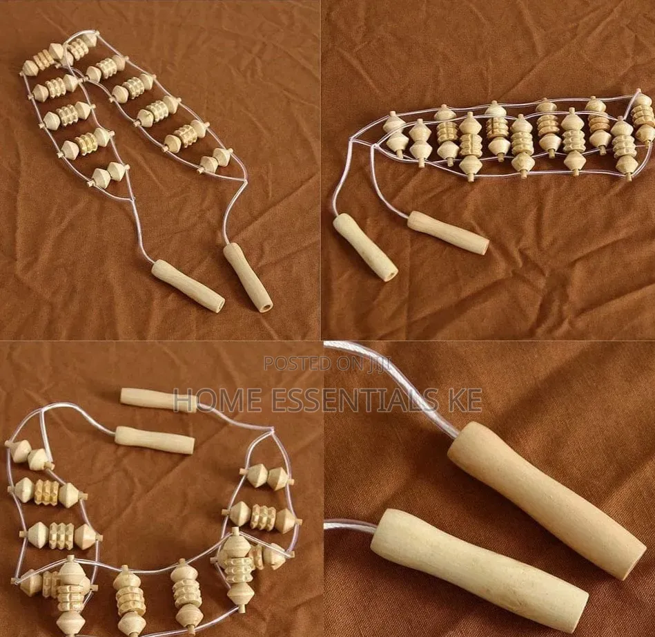 Wood Back Massage Roller Therapy Back Massager Wooden With Handle