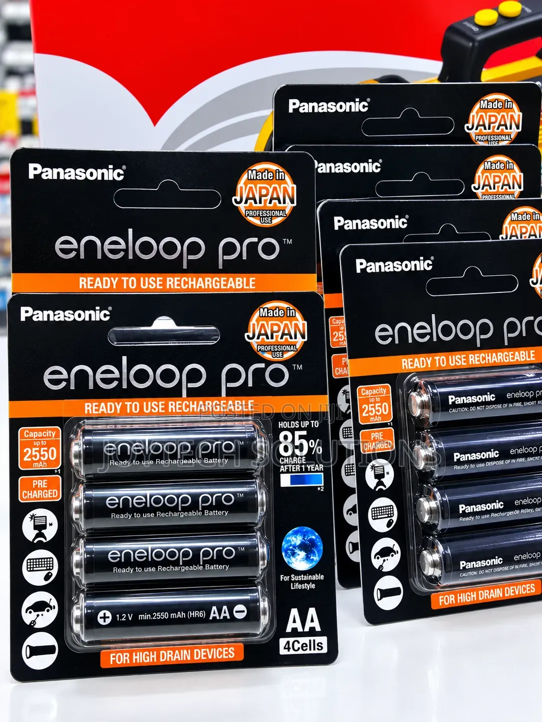 Heavy Duty AA Rechargeable Batteries 2550mAh – 4 Pieces, High Grain