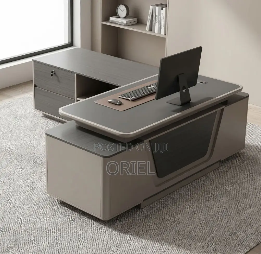 2400MM Executive Office Desk : Premium L-Shaped Executive Office Desk