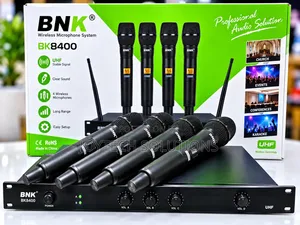 Pro 4-Channel UHF Wireless BNK Microphone System With 4 Mics