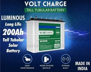 200Ah - 12v Luminous Wet Cell Tall Tubular Solar Battery India Make