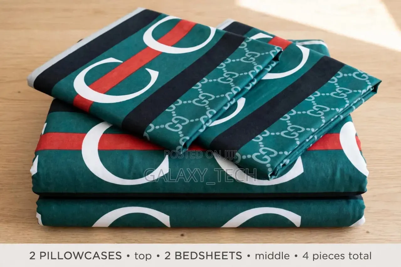 Versace,Gucci,LV Bedsheets (2 Bedsheets + 2 Pillowcases)