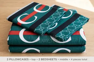 Versace,Gucci,LV Bedsheets (2 Bedsheets + 2 Pillowcases)