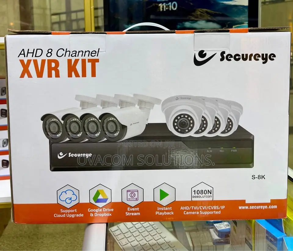 Secureye 8 Channel DVR With 8 Cameras and Cables