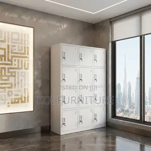 Office Cabinet; 15 Gray Lockable Modern Office Files Cabinet