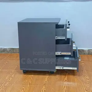 3 Drawer Mobile Pedestal in Gray