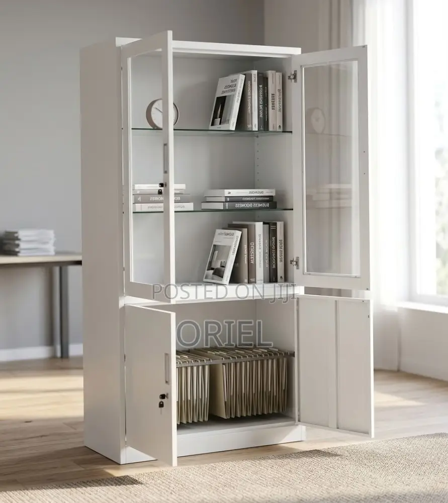2-Door Filing Cabinet : Office Filing Cabinet With Glass Doors