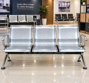 3-Link Non Padded Airport Visitors Bench