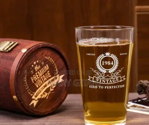 Vintage Beer Glass Barrel Gift Set