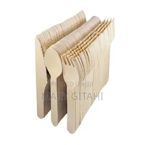 120pcs Wooden Cutlery Set