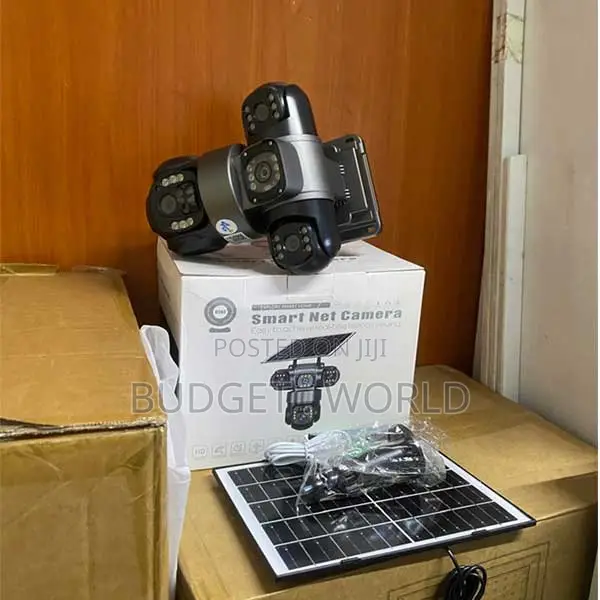 Real-Time Control 4G Triple Lens Solar CCTV Camera 360 Degrees 12MP