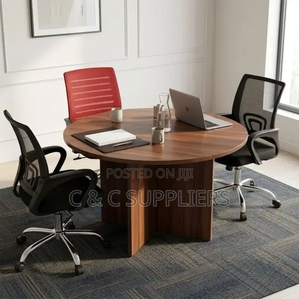 Round Cherry Conference Table
