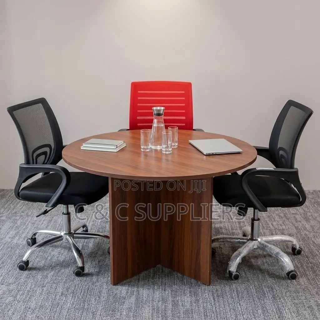 Round Cherry Conference Table
