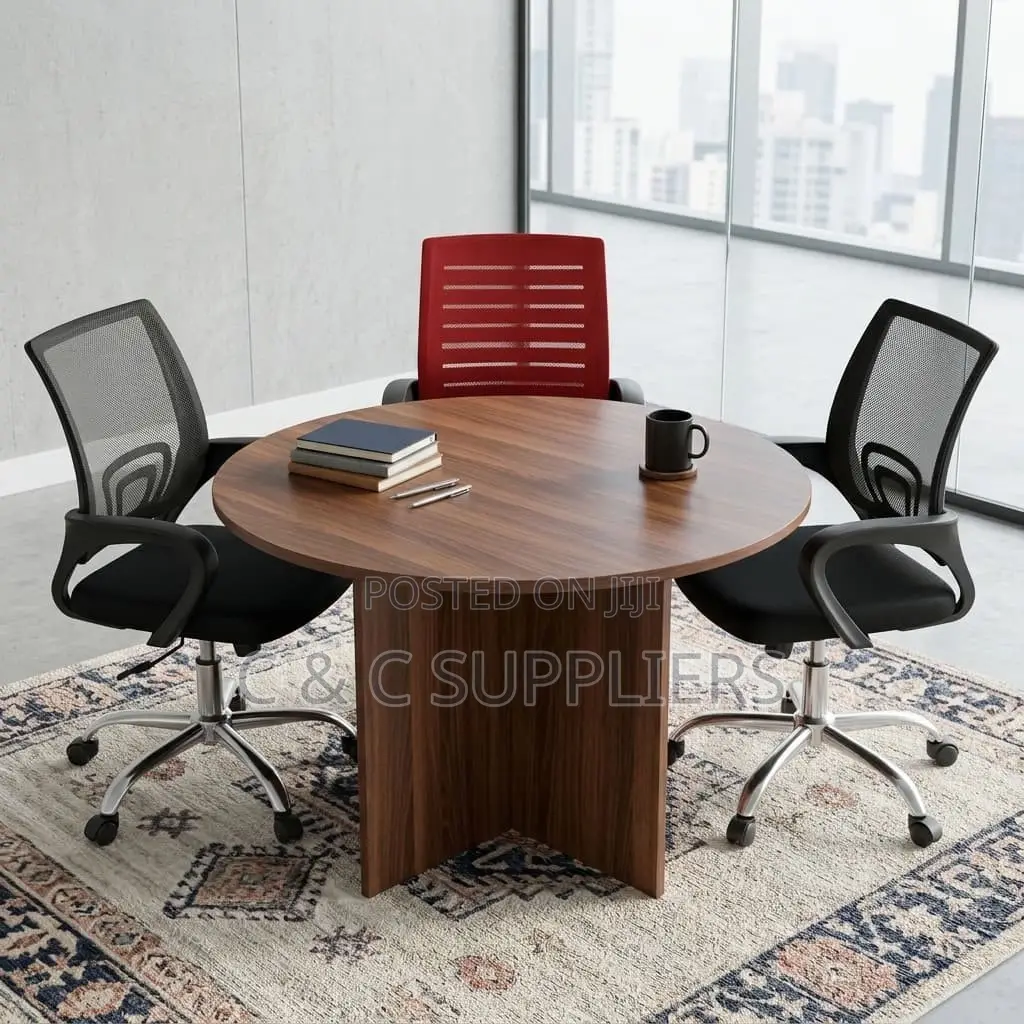 Round Cherry Conference Table