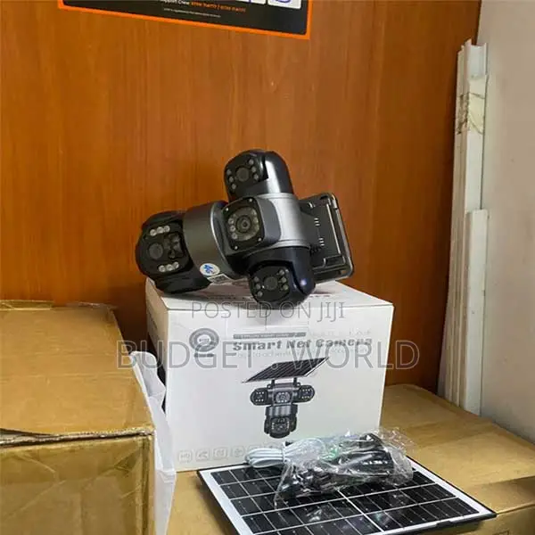 Pan, Tilt Zoom (Ptz)Triple Lens 4G Solar CCTV Outdoor Security, 360°