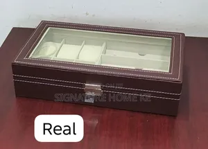 9 Slot Watch Leather Box Organizer + Glass Slot