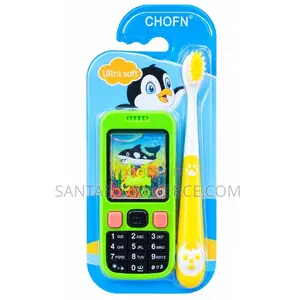 CHOFN Kids Ultra Soft Toothbrush With Mini Phone Water Ring Toss Toy