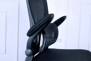High-Back Computer Chair With Flip Armrest