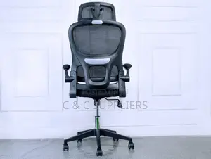 High-Back Computer Chair With Flip Armrest