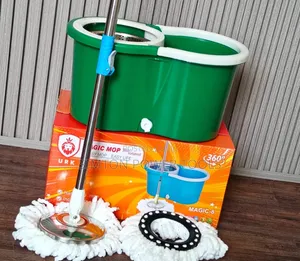 URK Magic-8 Series 360° Rotating Metallic Spin Mop and Bucket System.