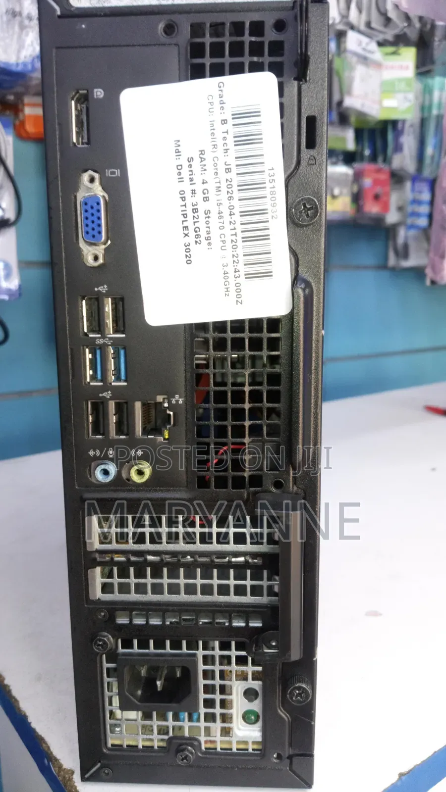 Desktop Computer Dell OptiPlex 3020 4GB Intel Core i5 HDD 500GB