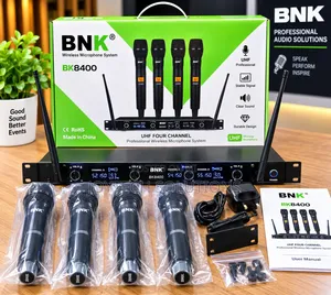 4-Channel UHF Wireless Microphone System With 4 Mics – Clear Sound