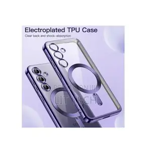 Galaxy A36 Transparent Magsafe Cover With Purple Electroplated Edges