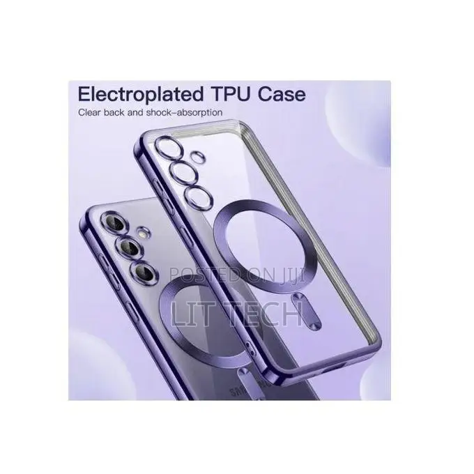 Galaxy A36 Transparent Magsafe Cover With Purple Electroplated Edges
